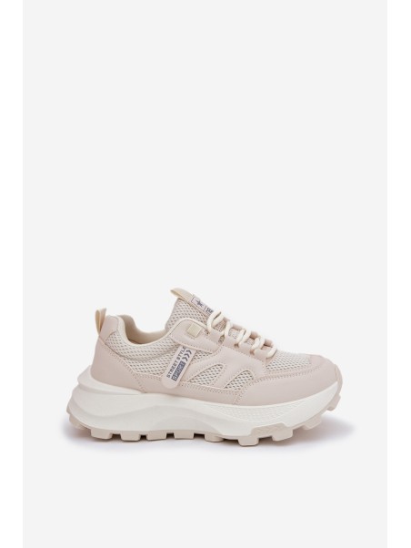 Sports Shoes Sneakers Women's Thick Sole Beige Prononice