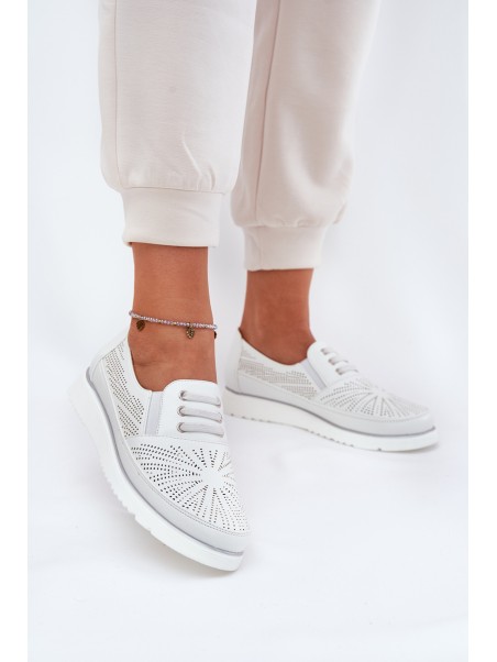Women's Slip-On Lace-Up Shoes White Azethia