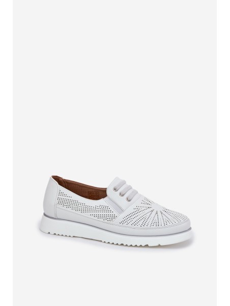 Women's Slip-On Lace-Up Shoes White Azethia