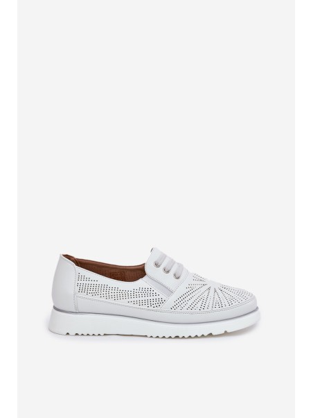 Women's Slip-On Lace-Up Shoes White Azethia