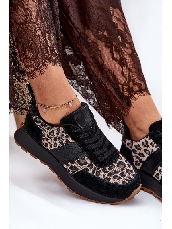 Suede Women's Sneakers On Platform Panther Vinceza 66793 Beige