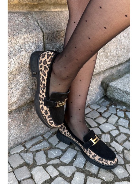 Zomšiniai moteriški mokasinai „Panther Black Vinceza 66791“