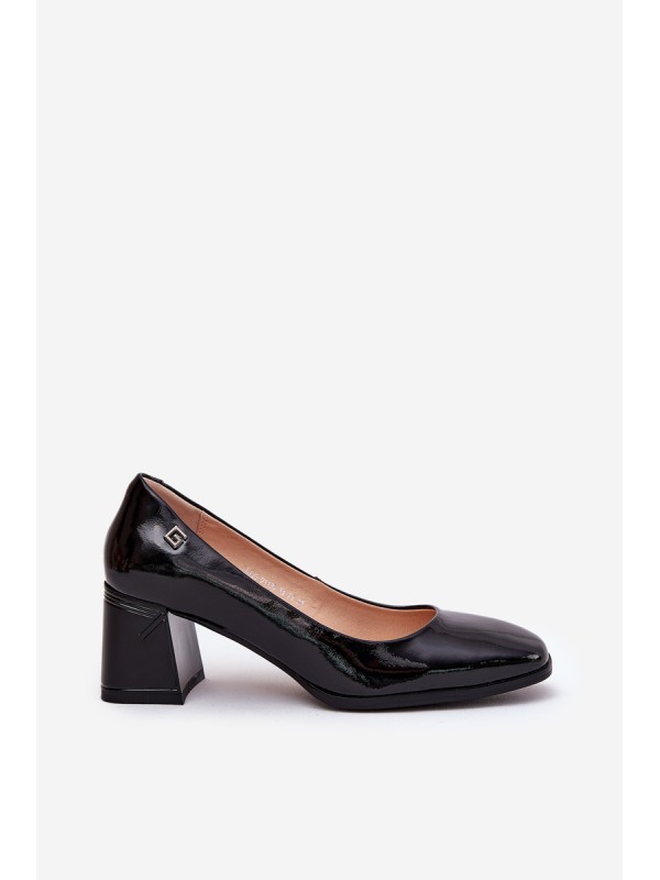 Leather Patent Heels On A Stiletto Vinceza 91130 Black