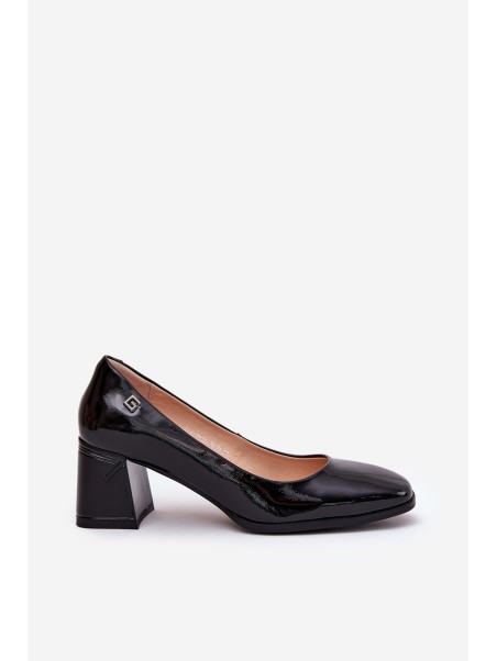Odiniai lakuoti aukštakulniai su stiletu Vinceza 91130 juodi