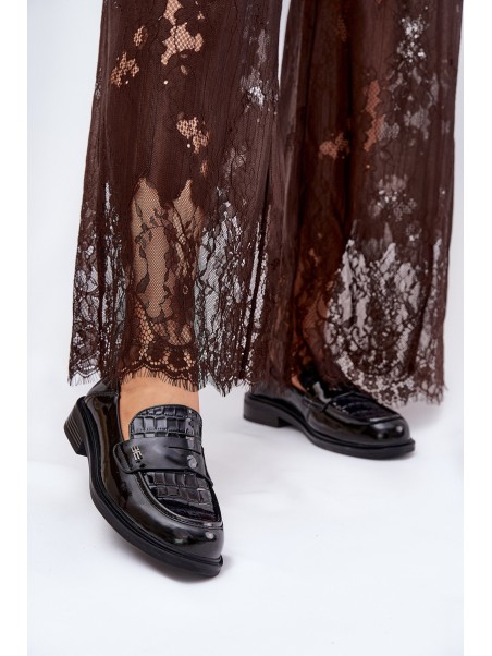 Lacquered Leather Moccasins Women Vinceza 91125 Black