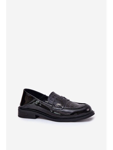 Lacquered Leather Moccasins Women Vinceza 91125 Black