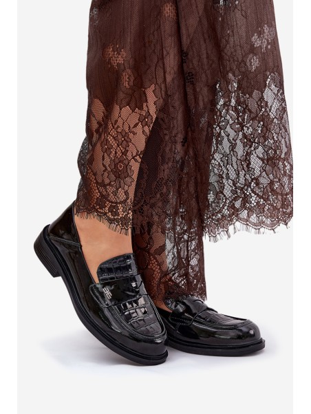 Lacquered Leather Moccasins Women Vinceza 91125 Black