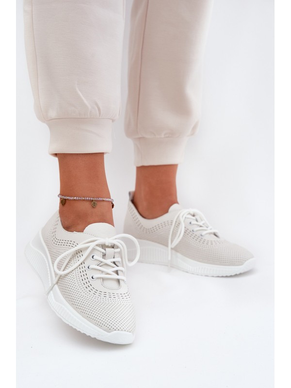 Women's Leather Sports Shoes Vinceza 79532 White 2