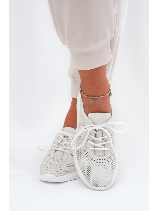 Women's Leather Sports Shoes Vinceza 79532 White