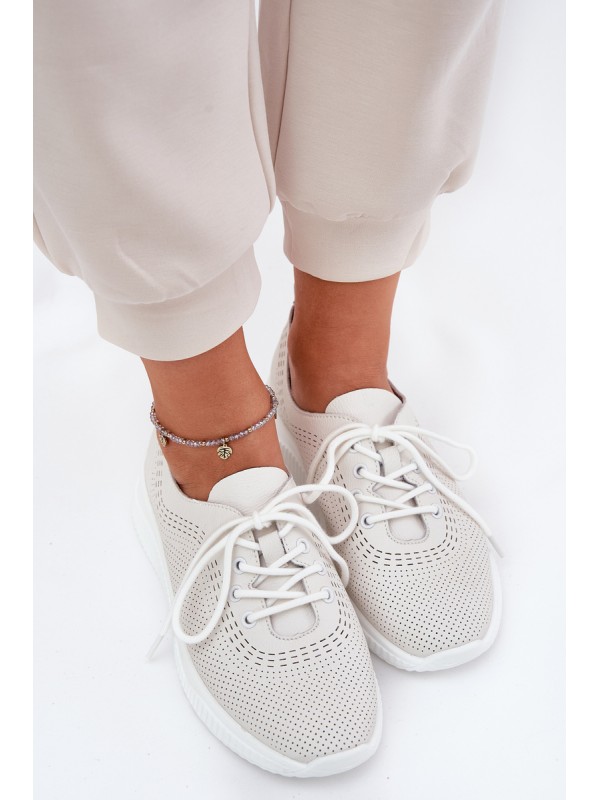 Women's Leather Sports Shoes Vinceza 79532 White