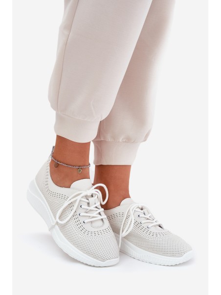 Women's Leather Sports Shoes Vinceza 79532 White