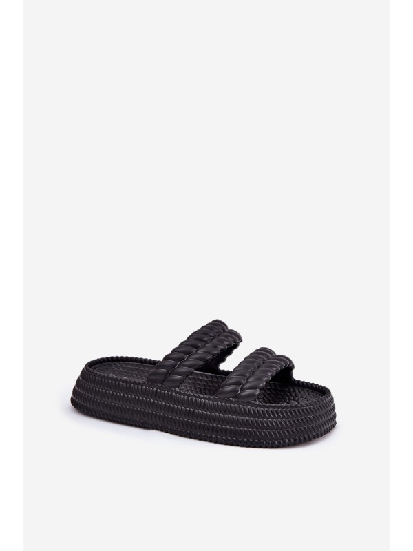 Foam Lightweight Women's Slippers On Platform S.Barski ZK51-001 Black