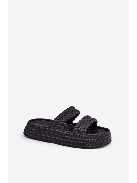 Foam Lightweight Women's Slippers On Platform S.Barski ZK51-001 Black