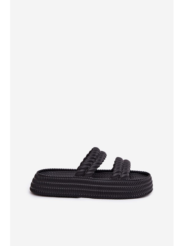 Foam Lightweight Women's Slippers On Platform S.Barski ZK51-001 Black
