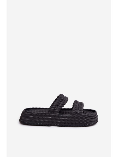 Foam Lightweight Women's Slippers On Platform S.Barski ZK51-001 Black