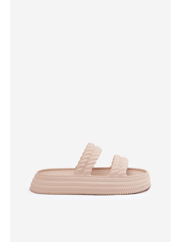 Foam Lightweight Women's Slippers On Platform S.Barski ZK51-001 Beige