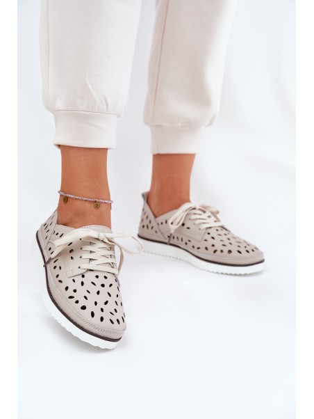 Ladies Leather Shoes S.Barski LR51-610 Beige