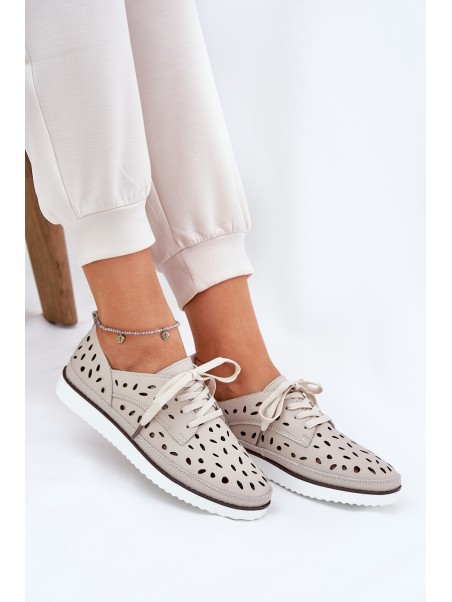 Ladies Leather Shoes S.Barski LR51-610 Beige