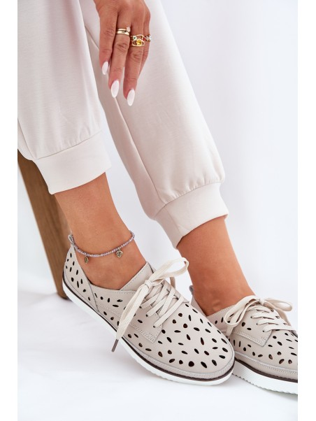 Ladies Leather Shoes S.Barski LR51-610 Beige