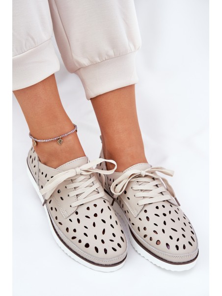 Ladies Leather Shoes S.Barski LR51-610 Beige