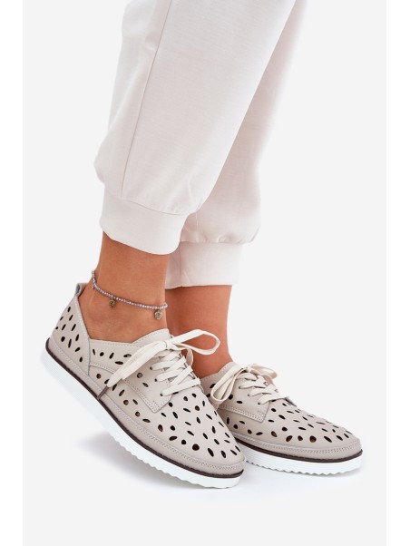 Ladies Leather Shoes S.Barski LR51-610 Beige