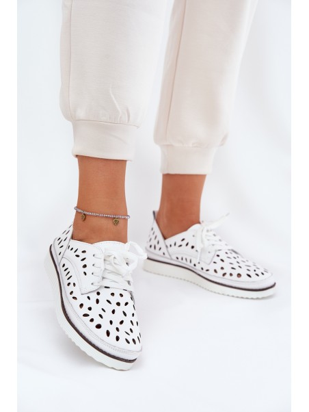 Ladies Leather Shoes S.Barski LR51-610 White