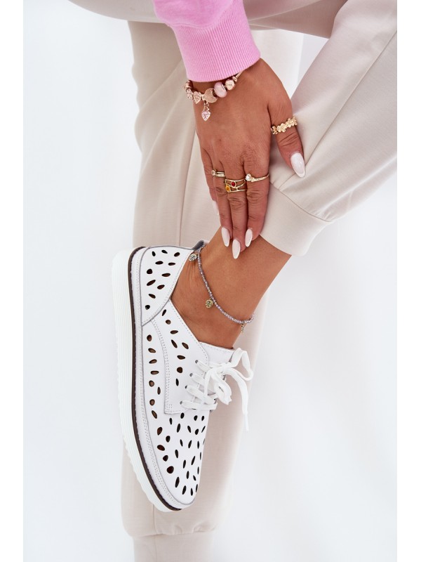 Ladies Leather Shoes S.Barski LR51-610 White