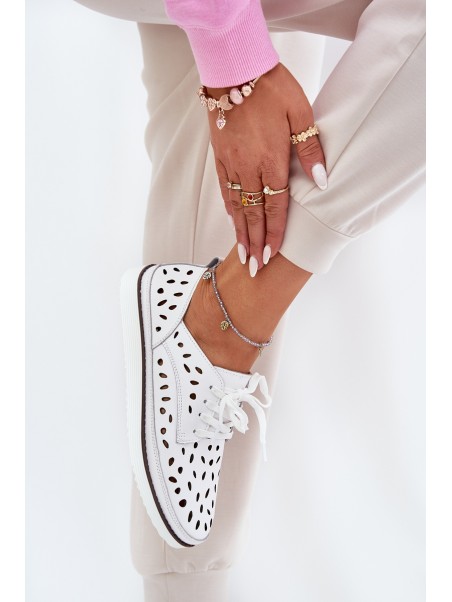 Ladies Leather Shoes S.Barski LR51-610 White