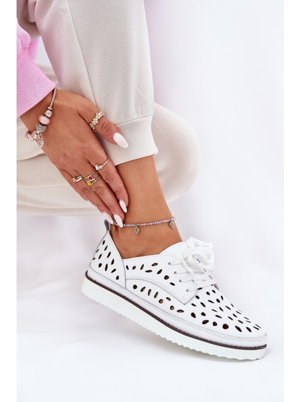 Ladies Leather Shoes S.Barski LR51-610 White