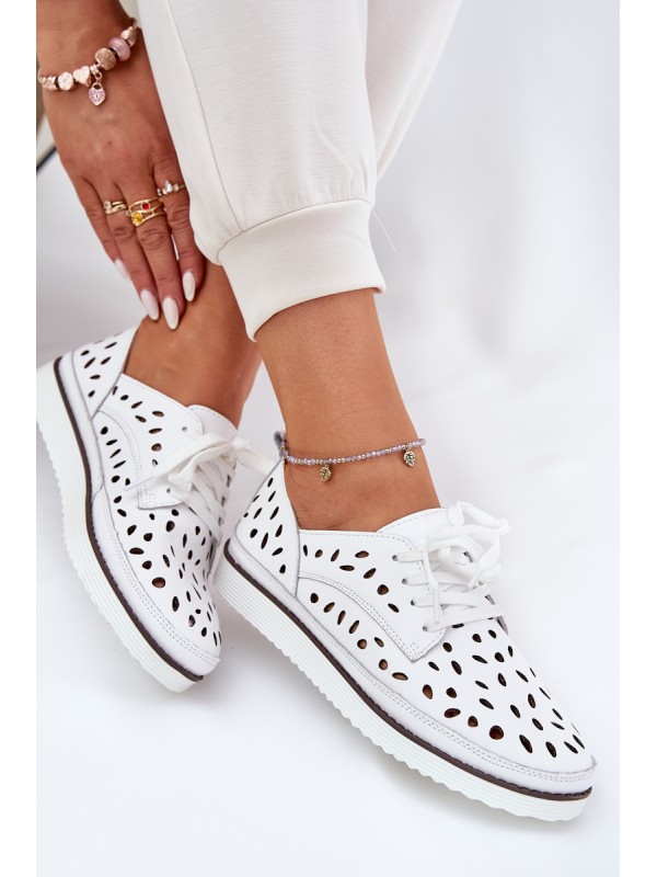 Ladies Leather Shoes S.Barski LR51-610 White