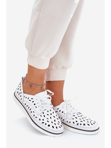 Ladies Leather Shoes S.Barski LR51-610 White