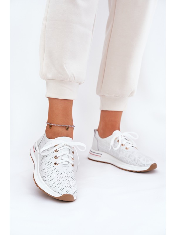 Leather Lightweight Women's Shoes Artiker 54C1758 White
