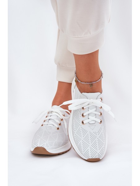 Leather Lightweight Women's Shoes Artiker 54C1758 White