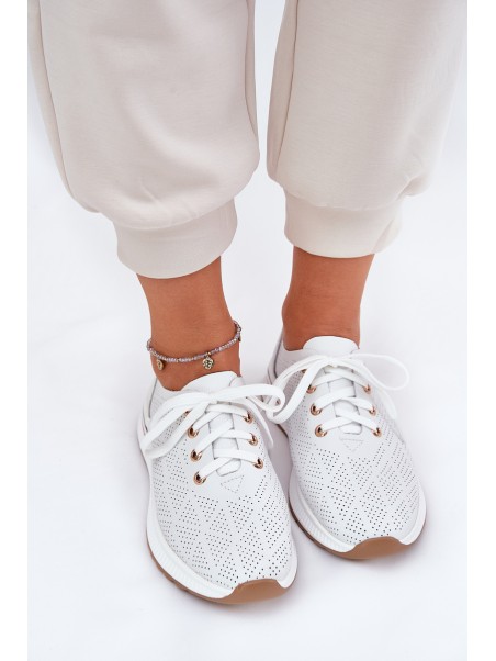 Leather Lightweight Women's Shoes Artiker 54C1758 White