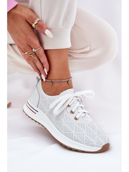 Leather Lightweight Women's Shoes Artiker 54C1758 White