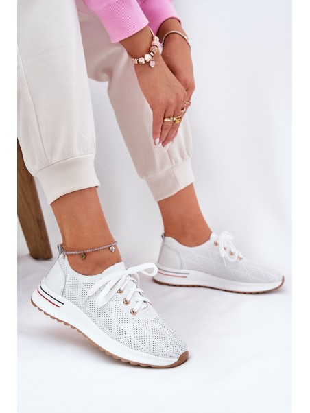 Leather Lightweight Women's Shoes Artiker 54C1758 White