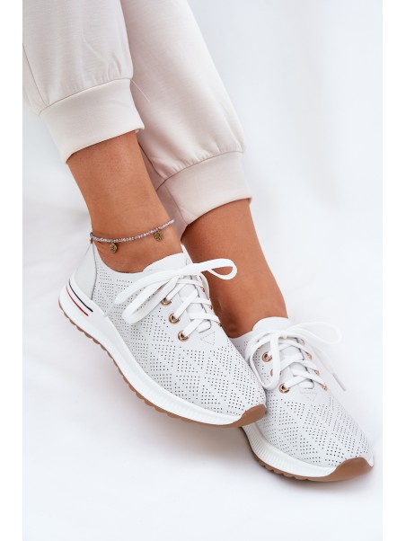 Leather Lightweight Women's Shoes Artiker 54C1758 White