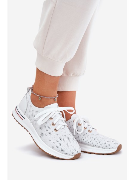 Leather Lightweight Women's Shoes Artiker 54C1758 White