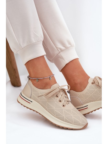 Leather Lightweight Women's Shoes Artiker 54C1759 Beige