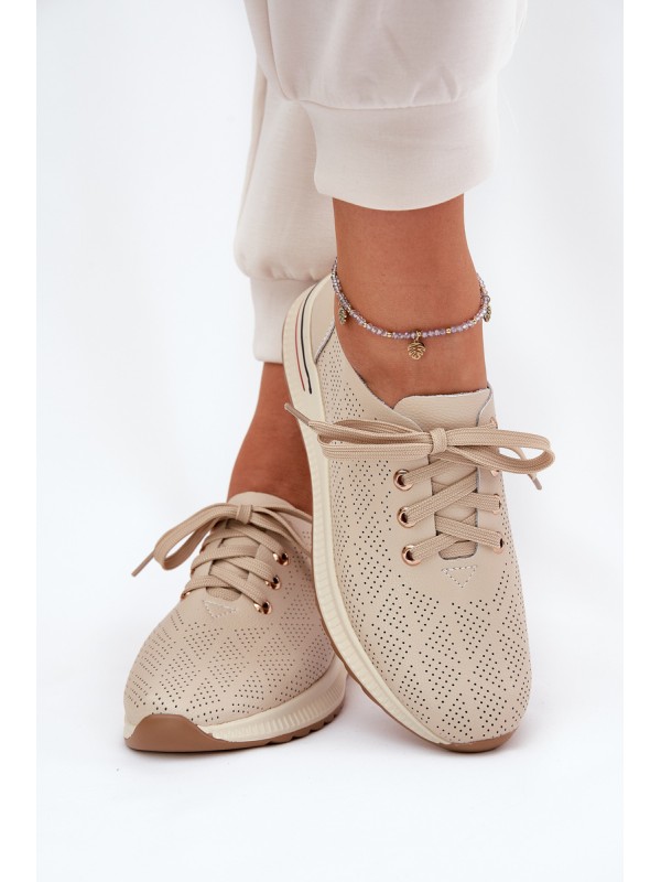Leather Lightweight Women's Shoes Artiker 54C1759 Beige