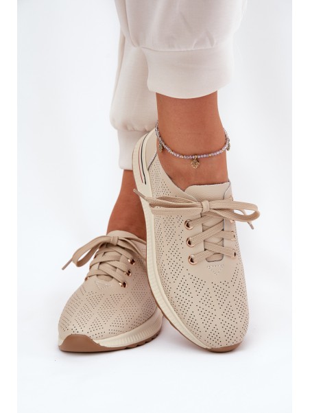 Leather Lightweight Women's Shoes Artiker 54C1759 Beige