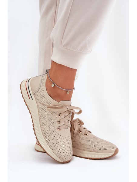 Leather Lightweight Women's Shoes Artiker 54C1759 Beige