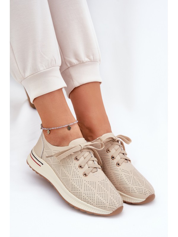 Leather Lightweight Women's Shoes Artiker 54C1759 Beige