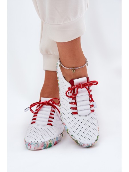 Ladies Leather Wedge Shoes Artiker 56C1799 White-Silver