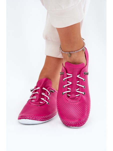 Ladies Leather Shoes Made Of Natural Leather Artiker 54C0830 Pink