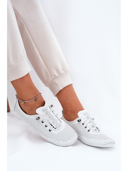Ladies Leather Shoes Made Of Natural Leather Artiker 54C0831 White