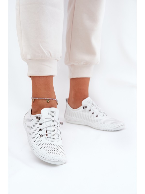 Ladies Leather Shoes Made Of Natural Leather Artiker 54C0831 White