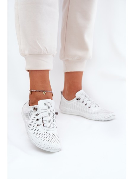 Ladies Leather Shoes Made Of Natural Leather Artiker 54C0831 White