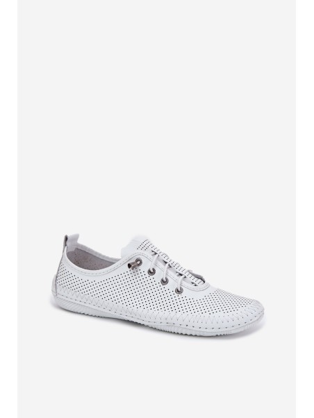 Ladies Leather Shoes Made Of Natural Leather Artiker 54C0831 White