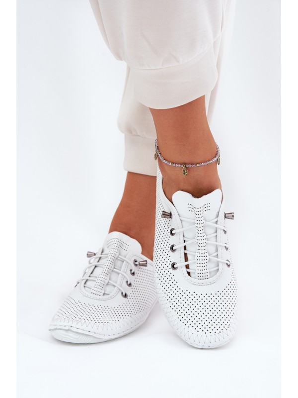 Ladies Leather Shoes Made Of Natural Leather Artiker 54C0831 White